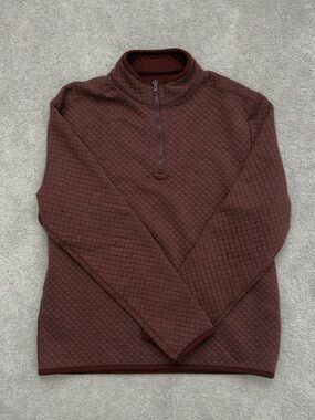 Men's Simply Southern Reversible Quilted Quarter-Zip Sweater - Red/Maroon